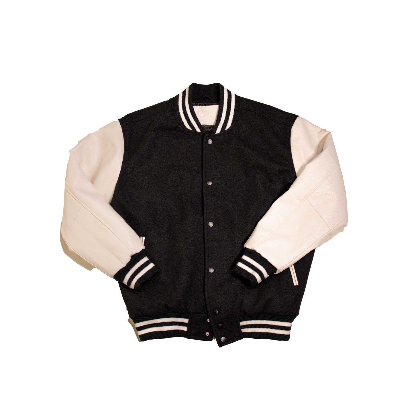 Black & White Midweight Letterman Jacket